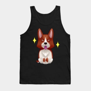 Dark red corgi Pembroke Tank Top